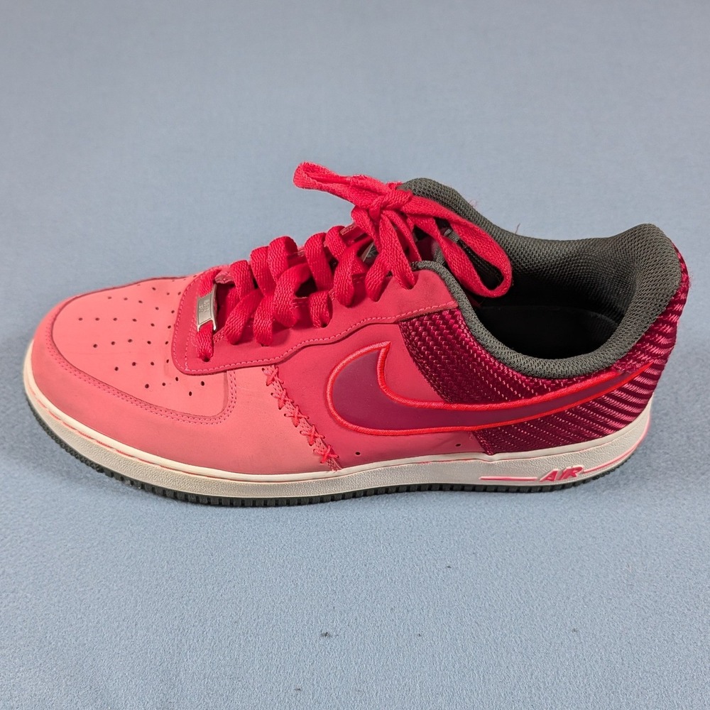 Nike Air Force 1 Low Mens 11.5 Pink Red Split Woven 488298-613